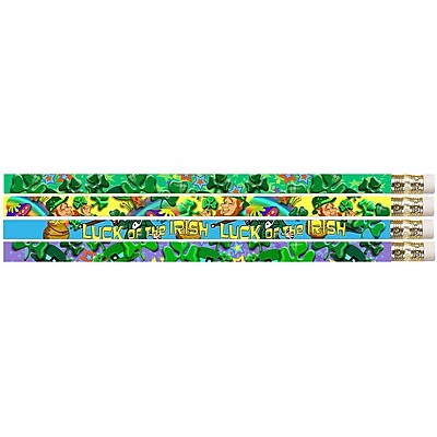 Musgrave Pencil Company Shamrock Motivational Pencil Assorted 12 Pack