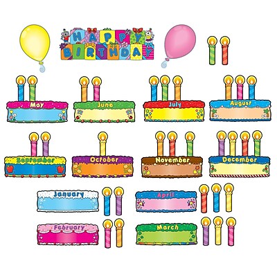 Carson Dellosa Mini Bulletin Board Set Birthday Cakes