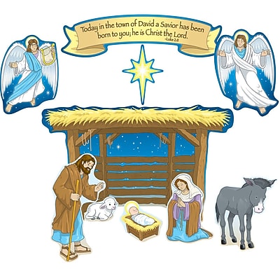 Carson Dellosa 17 Piece Bulletin Board Set Nativity