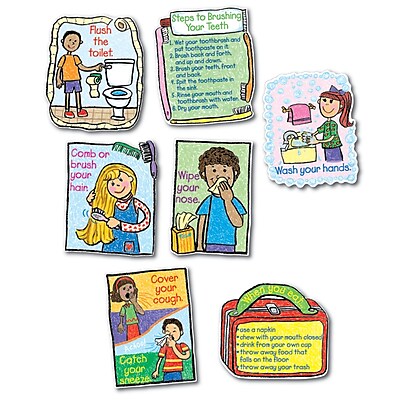 Carson Dellosa Bulletin Board Set Hygiene Kid Drawn