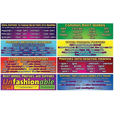 Carson Dellosa Bulletin Board Set Root Words Prefixes and Suffixes