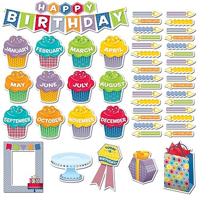Creative Teaching Press Mini Bulletin Board Set HexaFun Happy Birthday