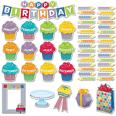 Creative Teaching Press Mini Bulletin Board Set HexaFun Happy Birthday