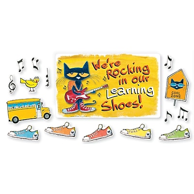 Edupress Pete the Cat Bulletin Board Set We re Rocking in Our Learning Shoes
