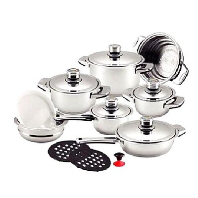 Prime Pacific Dr. Cook 17-Piece Stainless Steel Capsule Base Cookware Set