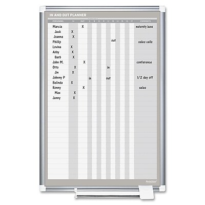 Bi Silque Visual Communication Product Inc. In Out Wall Mounted Planner Whiteboard 3 H x 2 W