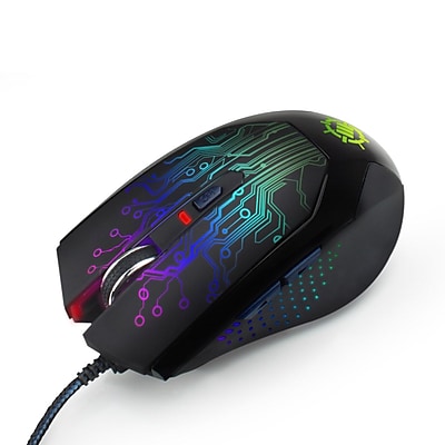 ENHANCE Optical Gaming Mouse with Color Changing LED Body Adjustable DPI Settings and 5 Programable Hotkeys