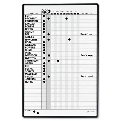 Quartet In and Out Magnetic Wall Mounted Whiteboard 3 H x 2 W