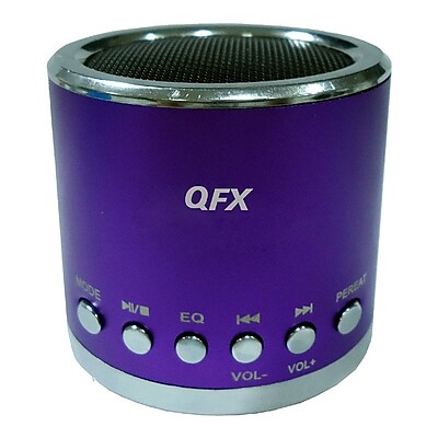 QFX CS 59US Portable Multimedia Speaker With Micro SD Purple