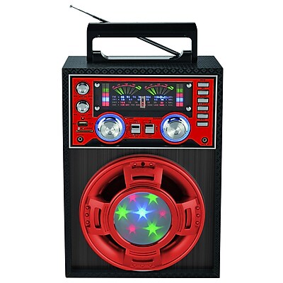 Supersonic SC 1353 Professional Active Speaker With Disco Light Red