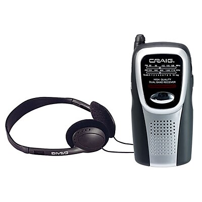 Craig CS2500 AM FM Pocket Radio With Speaker and Headphones