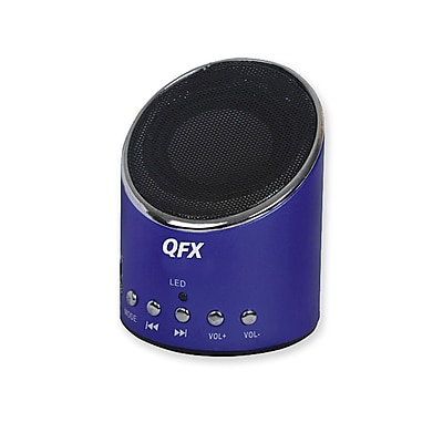 QFX CS 117 Portable Multimedia Speaker With USB Micro SD FM Radio Blue