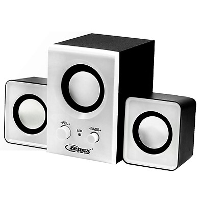 Zenex 93588024M 2.1 Channel USB Power Speaker System White