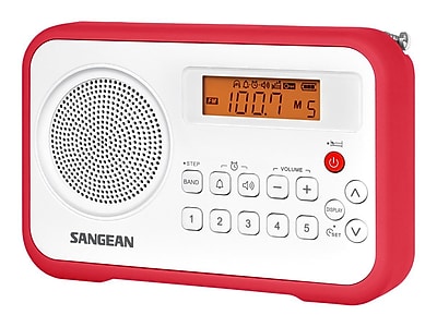 Sangean PR D18 FM AM Digital Tuning Portable Receiver White Red
