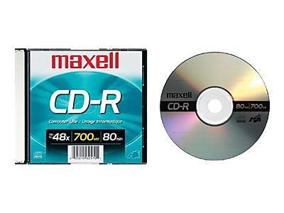 Maxell 648201 700 MB CD R Slim Jewel Case