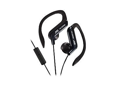 JVC HA EBR80B Stereo Sports Clip In Ear Headphone with Mic Black