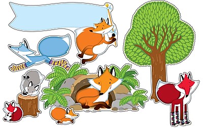Carson Dellosa Playful Foxes Bulletin Board Set PreK Grade 5