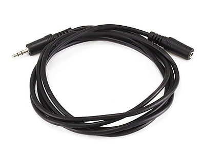Monoprice 6 3.5mm Stereo Plug Male to Jack Female Cable Black