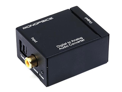 Monoprice Digital Coaxial and Optical Toslink to Stereo Audio Converter, Black