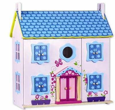 Classic Toy Wood Doll House with Furniture