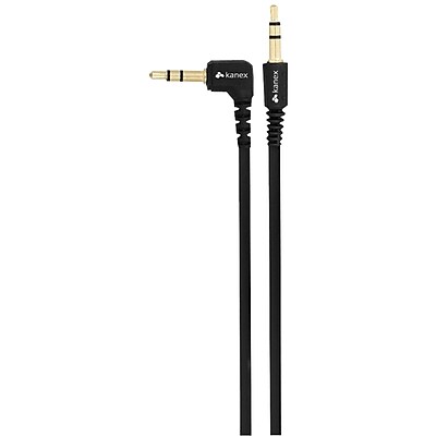 Kanex 6 Flat Angeled Stereo Male to Male Auxiliary Cable Black