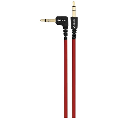 Kanex 6 Flat Stereo Male to Male Auxiliary Cable Red