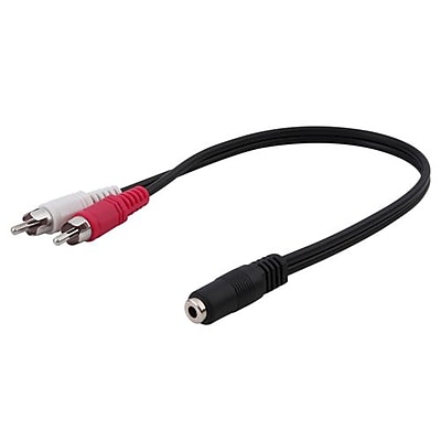 Insten 8 Female Male 3.5mm Stereo to 2 RCA Cable Black