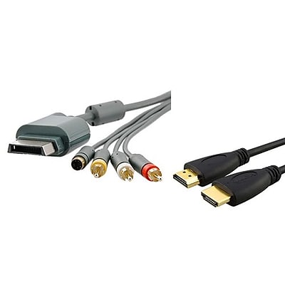 Insten 384191 2 Piece Game Cable Bundle For Microsoft Xbox 360