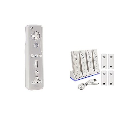 Insten 1008687 5 Piece Game Case Bundle For Nintendo Wii Wii U Remote Control