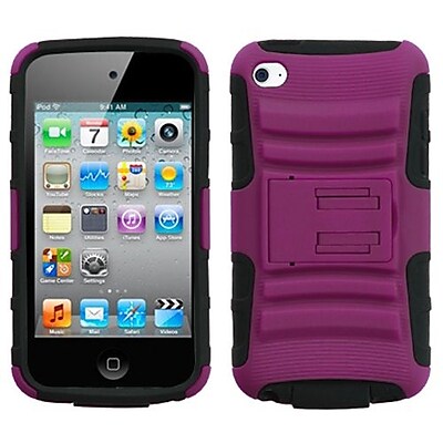 Insten Advanced Armor Protector Cover With Stand For iPod Touch 4th Gen Hot Pink Black