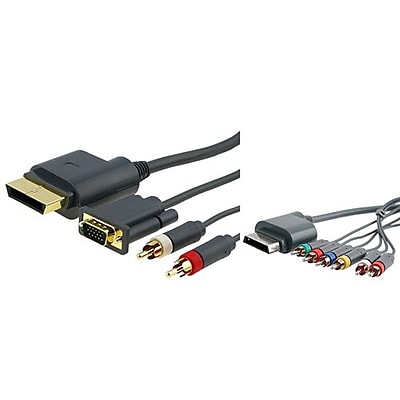 Insten 1034875 2 Piece Game Cable Bundle For Microsoft Xbox 360 Slim