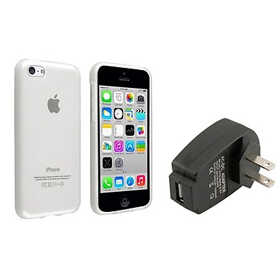 Insten 1388399 2-Piece iPhone Travel Charger Bundle For Apple iPhone 5C