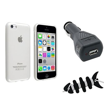 Insten 1388440 3-Piece iPhone Car Charger Bundle For Apple iPhone 5C
