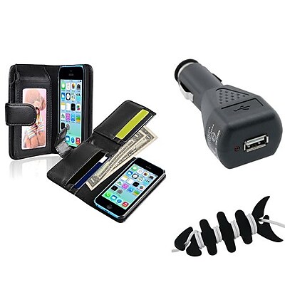 Insten 1389356 3-Piece iPhone Car Charger Bundle For Apple iPhone 5C