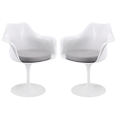 Modway Lippa EEI 1259 GRY Set of 2 Plastic Dining Chairs Gray