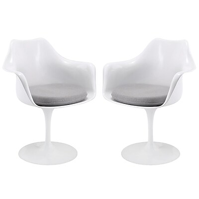 Modway Lippa EEI 1259 GRY Set of 2 Plastic Dining Chairs Gray