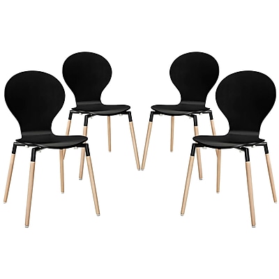 Modway Path EEI 1369 Set of 4 Wood Dining Chairs Black