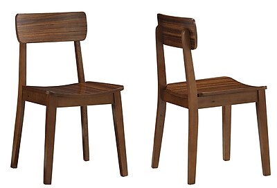 Boraam Solid Rubberwood Zebra Hagen Chairs Walnut