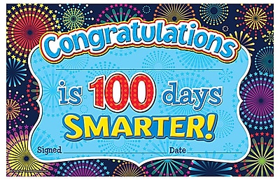 Teacher Created Resources Fireworks Congratulations is 100 Days Smarter Award