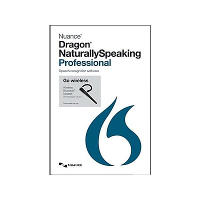 Nuance Dragon NaturallySpeaking v.13.0 Professional Software W BLTH HDST 1 User Windows DVD ROM