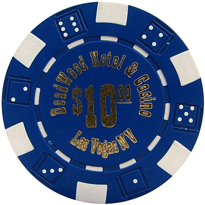Trademark Poker 11.5g Deadwood Hotel & Casino $10 Poker Chips, Blue, 50/Set