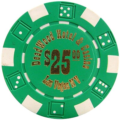 Trademark Poker 11.5g Deadwood Hotel & Casino $25 Poker Chips, Green, 50/Set