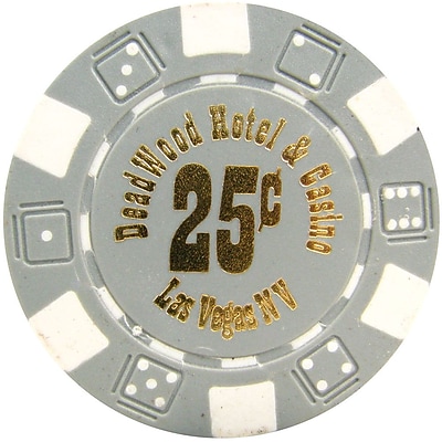 Trademark Poker 11.5g Deadwood Hotel & Casino $0.25 Poker Chips, Gray, 50/Set