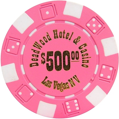 Trademark Poker 11.5g Deadwood Hotel & Casino $500 Poker Chips, Pink, 50/Set