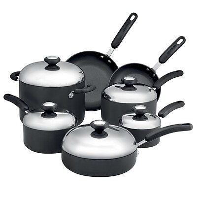 Circulon Steel 12-Piece Non Stick Aluminum Cookware Set, Dark Gray