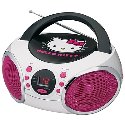 Hello Kitty Portable Stereo CD Boombox With AM FM Radio Speaker