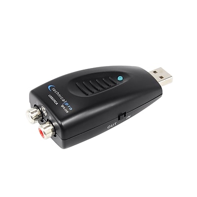 Technical Pro USB2RCA Digital To Analog Audio Signal Converter, Black