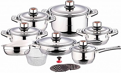 Concord Swiss Inox 18 Piece Stainless Steel Cookware Set