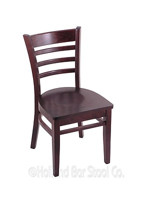 Holland Bar Stool Side Chair; Dark Cherry
