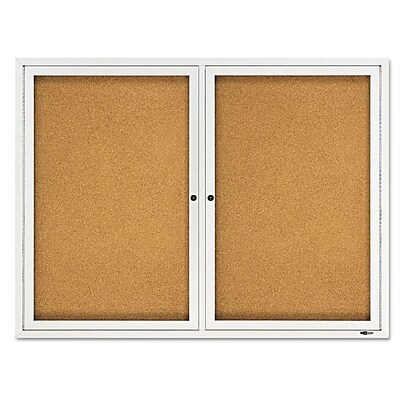 Quartet Double Enclosed Bulletin Board 3 H x 4 W